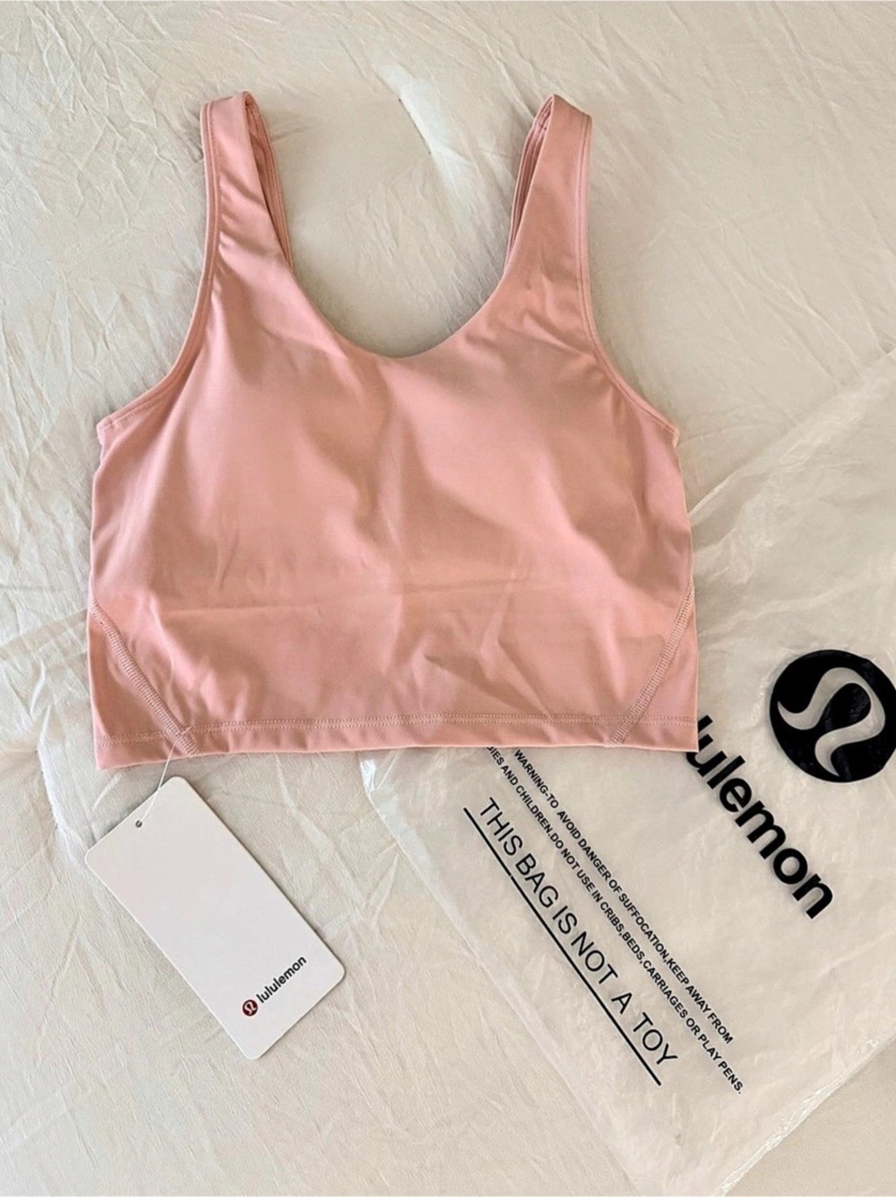 lululemon Align Scoop-Neck Tank Top Pink Sports Bra Size 4 NWT
